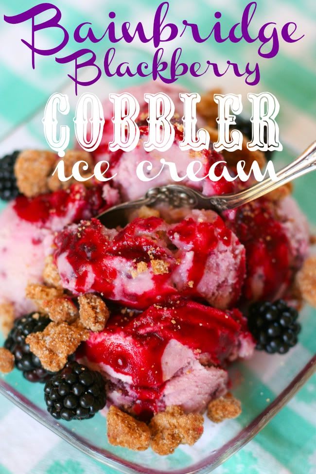 Homemade Bainbridge Blackberry Cobbler Ice Cream