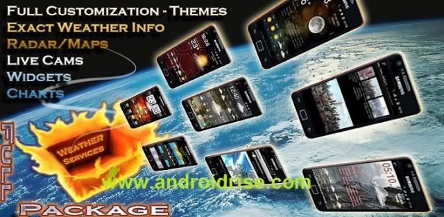 Weather Services PRO Android App Download.6 widgets and graphic themes.