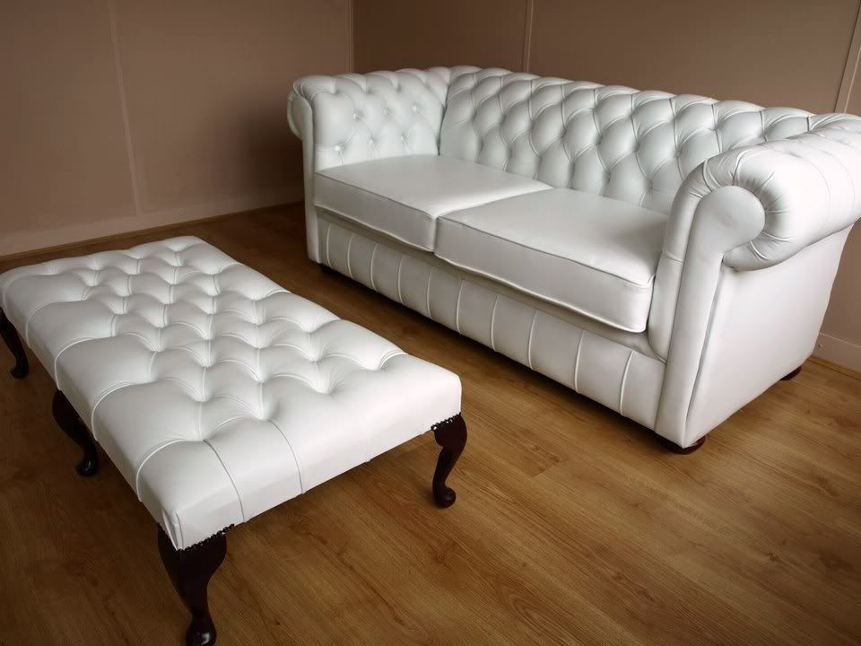 large cream footstool