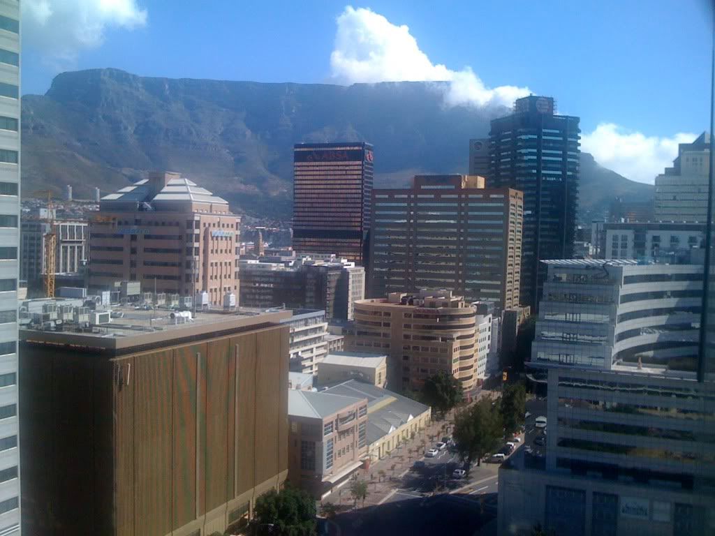 Table Mountain from our hotel in Cape Town