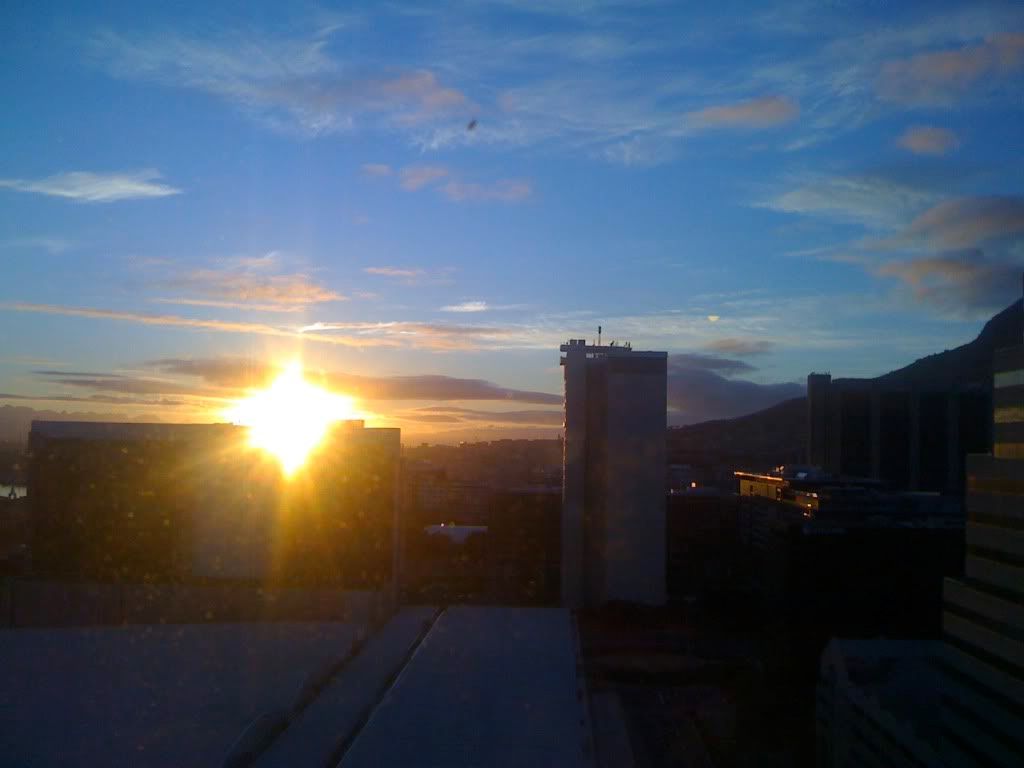 sunrise from our hotel in Cape Town