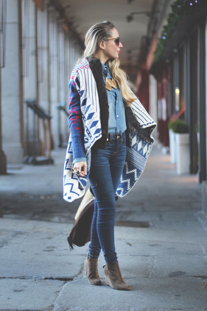 Aztec Jeans, camisa vaquera, look con vaqueros, tendencia azteca, My Showroom, Priscila Betancort, look del día, botas,