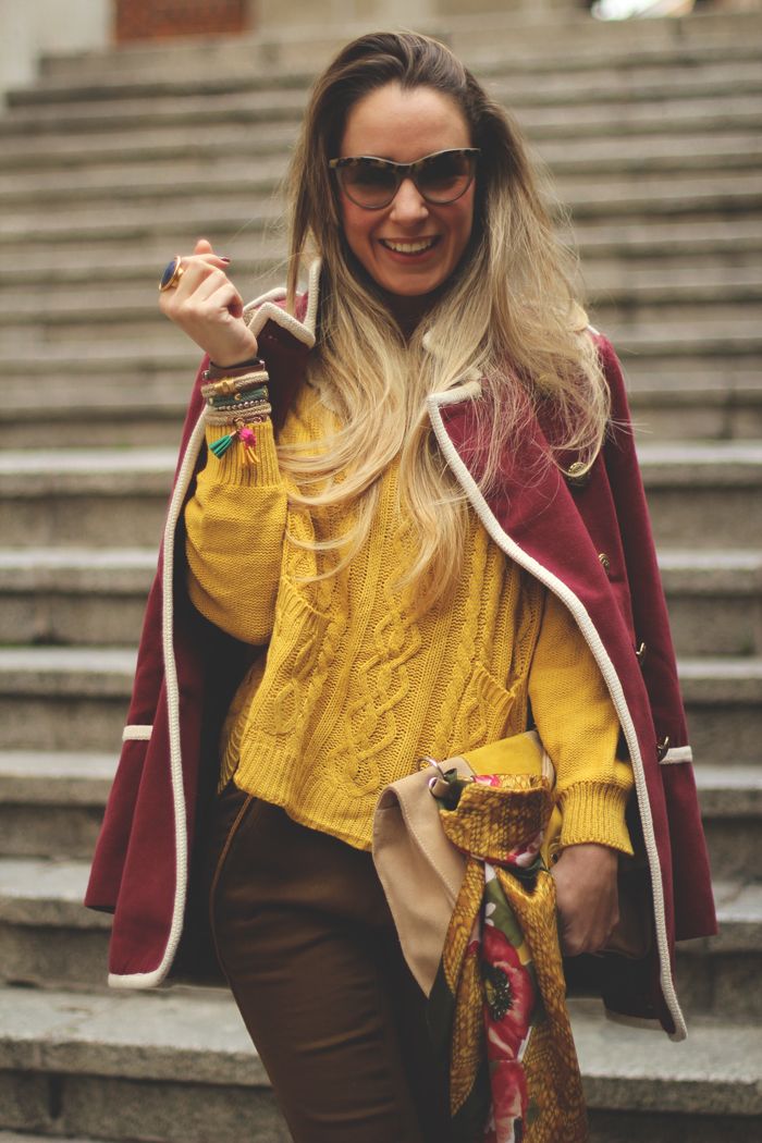 My Showroom La señorita, My Showroom, Priscila Betancort, Carlos Toun, Street Style, Aïta, jersey Mostaza, burgundy coat, Fashion blogger, fashion, winter outfit